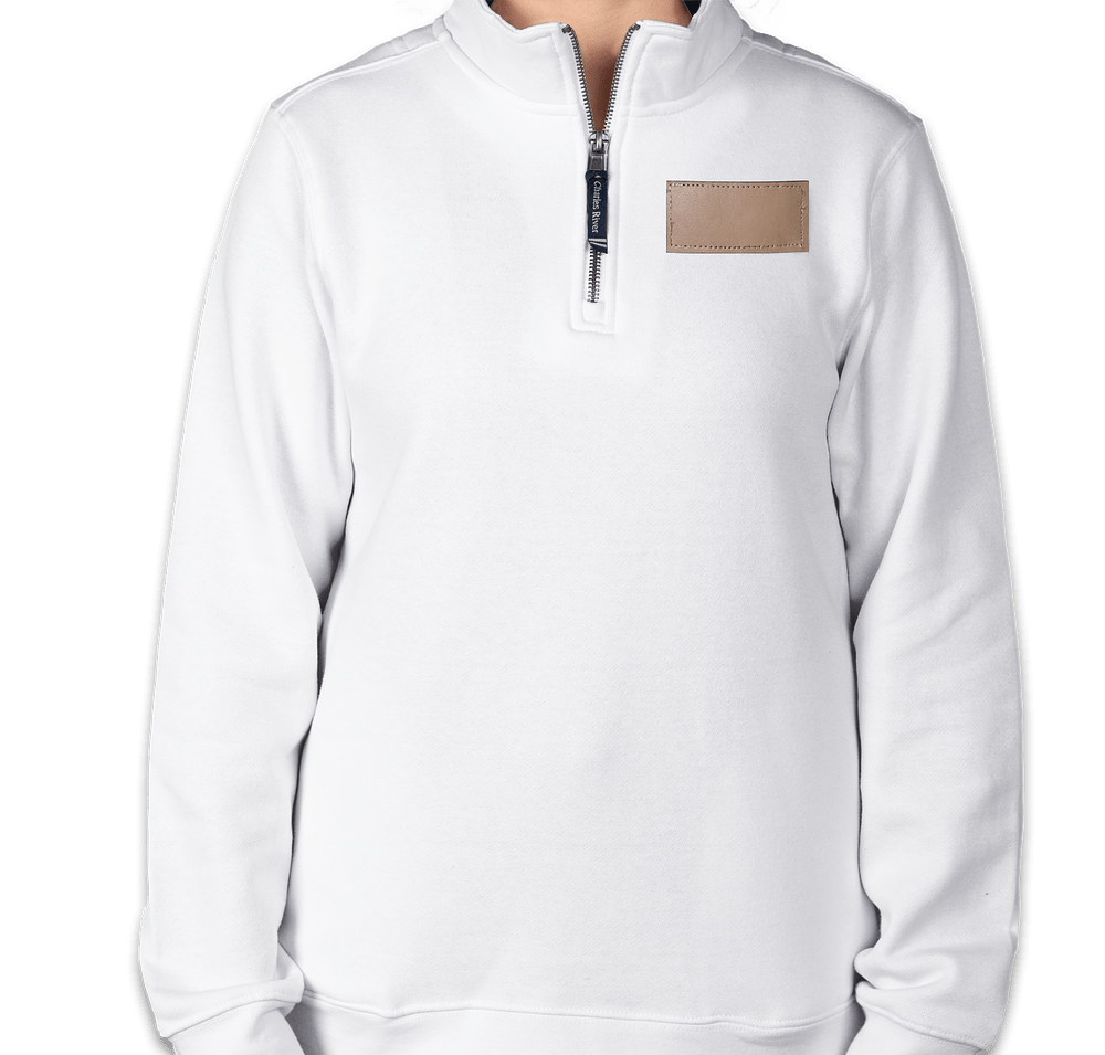 Charles River Women's Crosswind Quarter Zip Sweatshirt - Faux Leather Patch-default