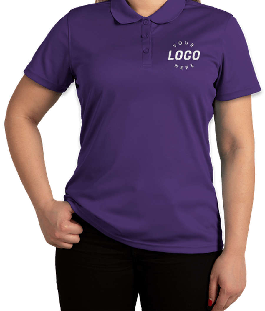 Clique by Cutter & Buck Women's Spin Eco Performance Pique Polo - Embroidered in Royal Purple