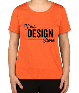 Sport-Tek Women's Heather Contender Performance Shirt - Color: Deep Orange Heather
