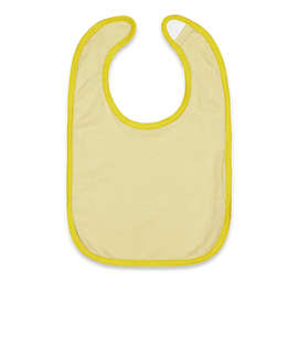 Rabbit Skins Contrast Trim Premium Jersey Baby Bib - Color: Banana / Yellow