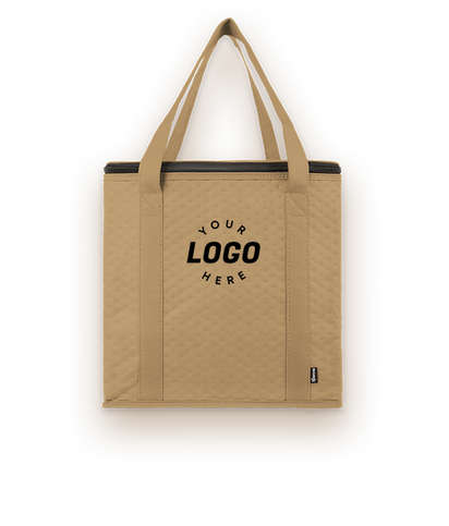 KOOZIE® Zippered Insulated Grocery Tote Bag - Tan