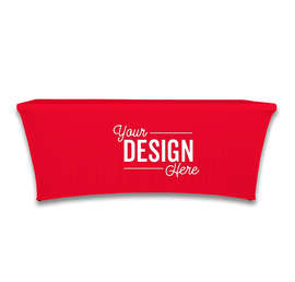 Full Color 8' Stretch Tablecloth - Color: Red