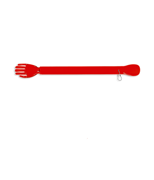 Combination Back Scratcher and Shoe Horn in Translucent Red