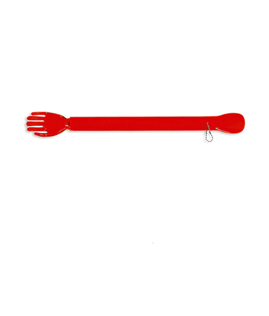 Combination Back Scratcher and Shoe Horn in Translucent Red