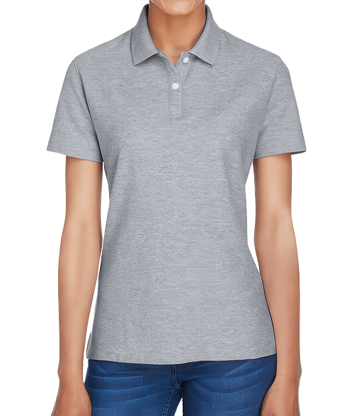 Devon & Jones Women's DRYTEC2 Performance Polo - Printed in Grey Heather