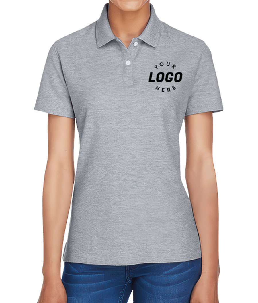 Devon & Jones Women's DRYTEC2 Performance Polo - Printed in Grey Heather