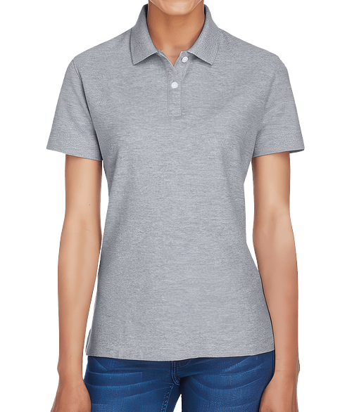 Devon & Jones Women's DRYTEC2 Performance Polo - Embroidered in Grey Heather