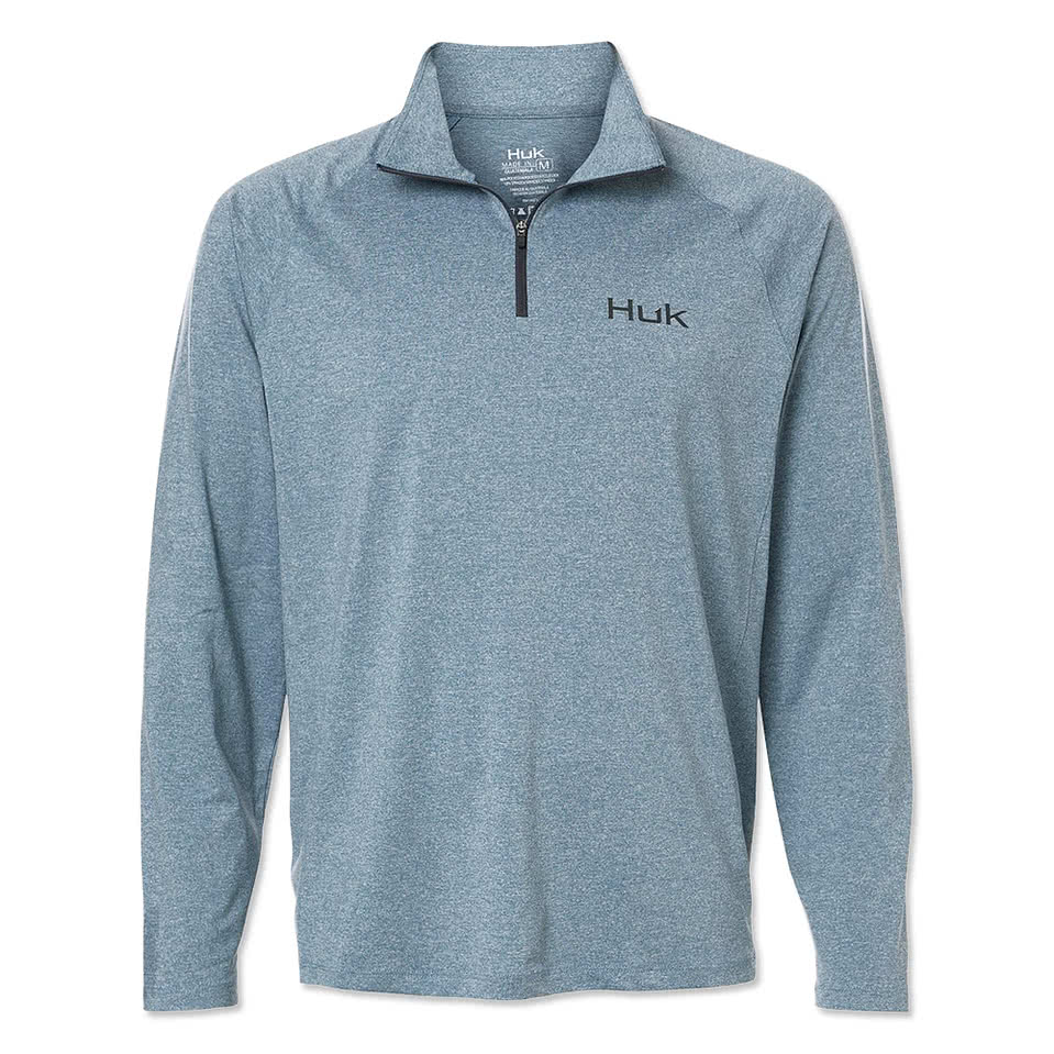 HUK Airweight Heather Quarter Zip Performance Shirt
