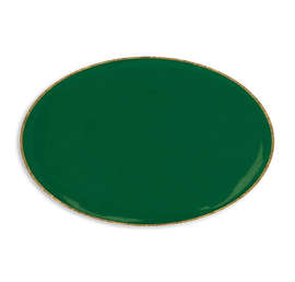 Oval Lapel Pin - Color: Forest Green / Brass