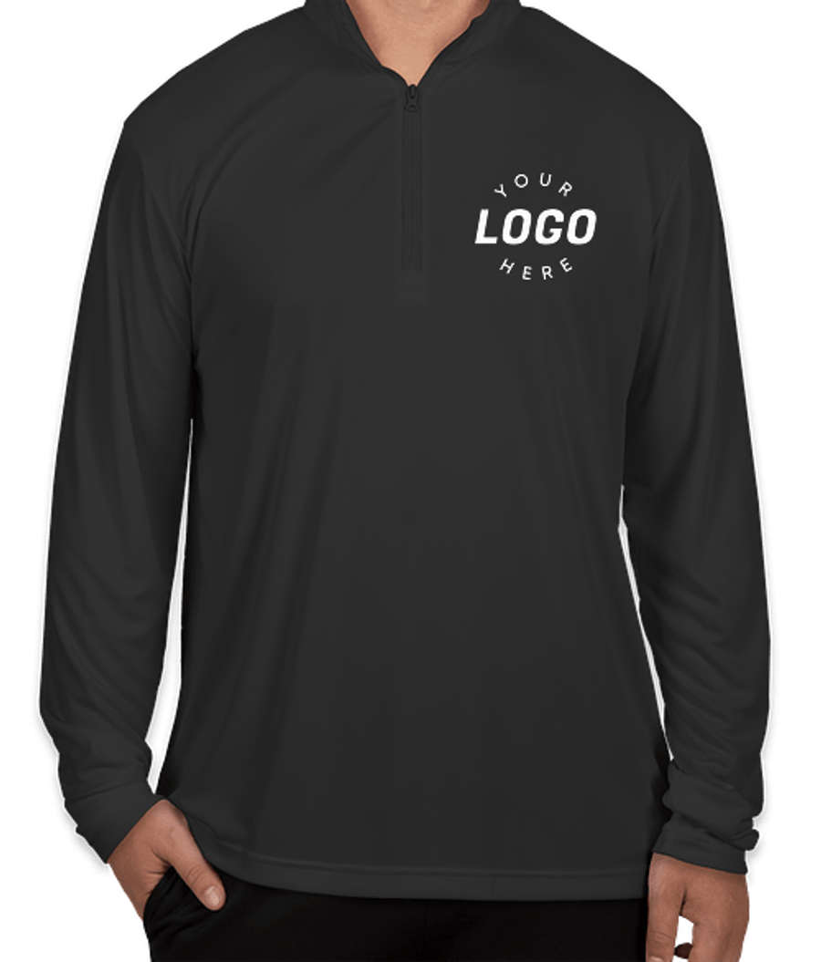 Sport-Tek Competitor Quarter Zip Performance Shirt in Black