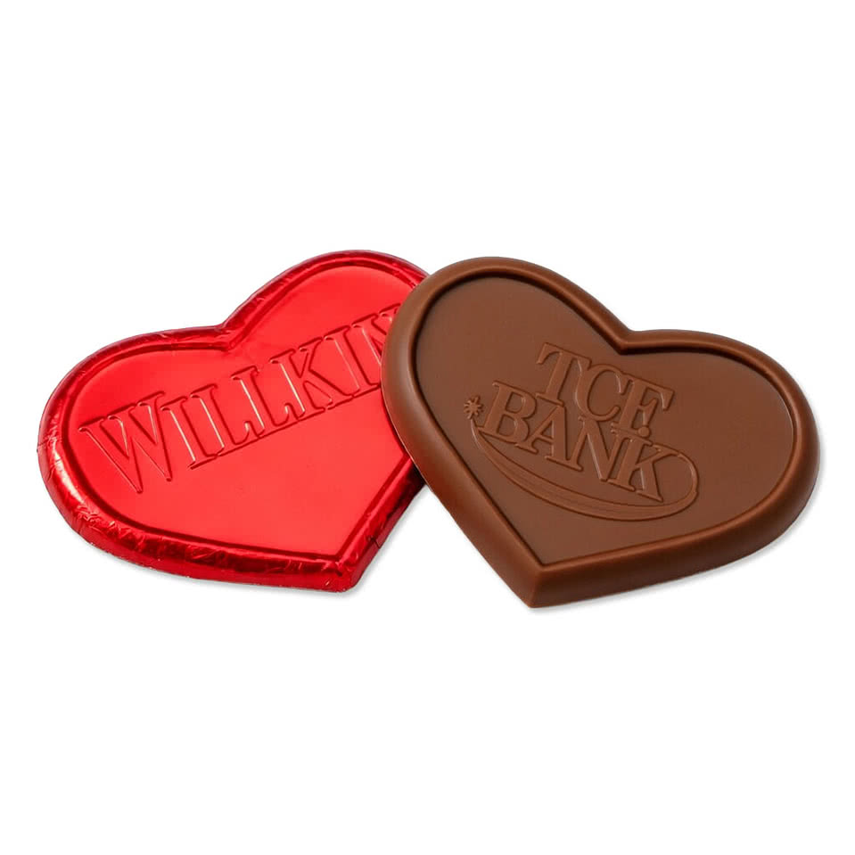 Debossed Foil-Wrapped Chocolate Heart