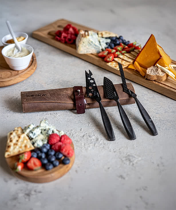Laser Engraved Boska Monaco+ Cheese Knife Set (Dark)