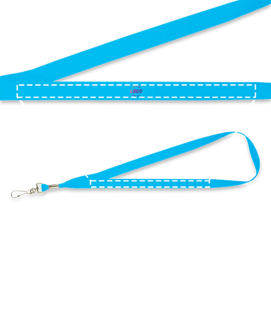 Full Color Premium Lanyard with Swivel Snap Hook in Columbia Blue