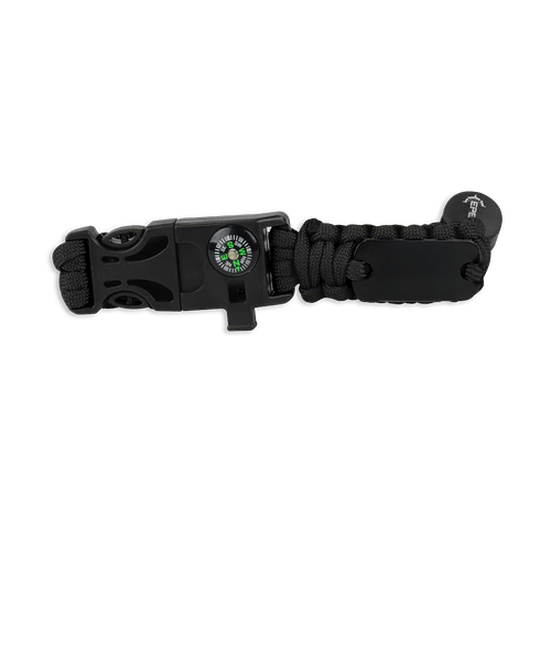 Laser Engraved EPEX Cougar Mountain Adjustable Paracord Bracelet in Black