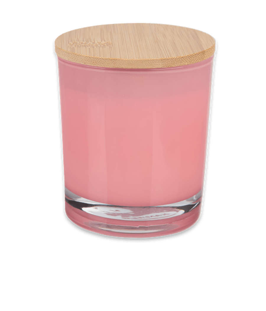 Scented Soy Candle with Bamboo Lid in Pink