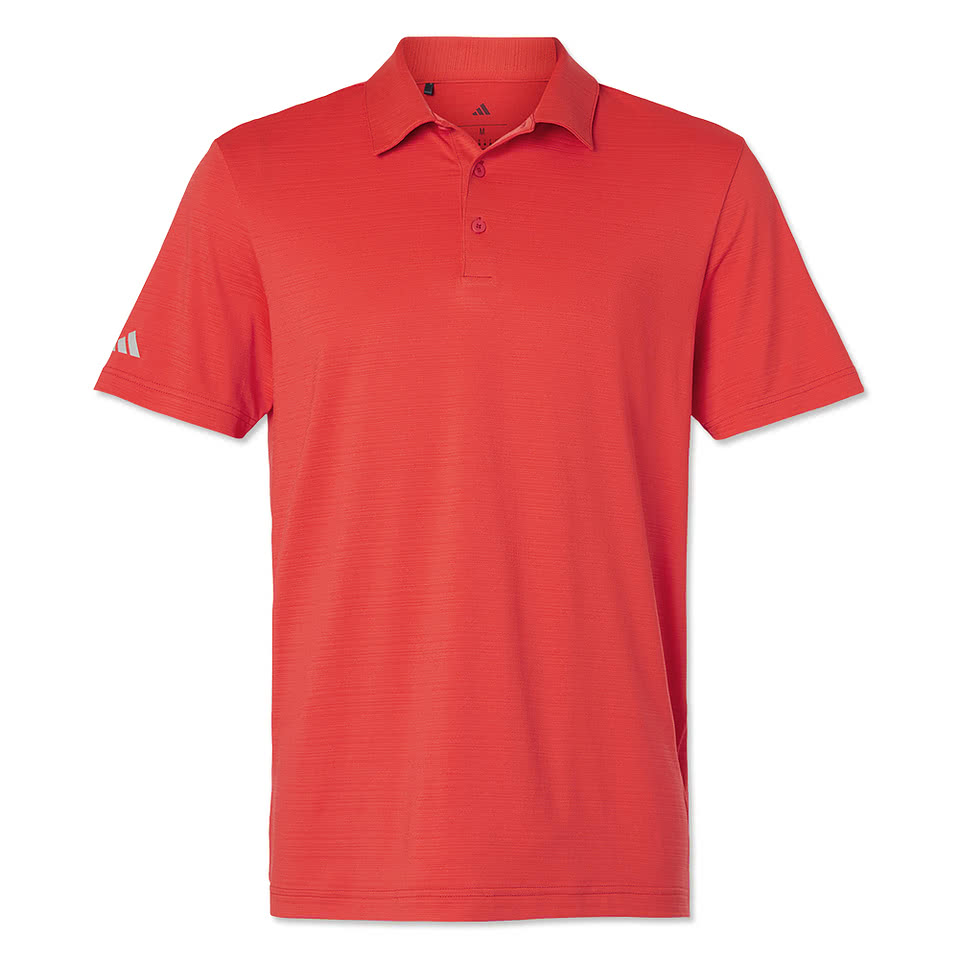 Adidas Textured Stripe Performance Polo - Embroidered