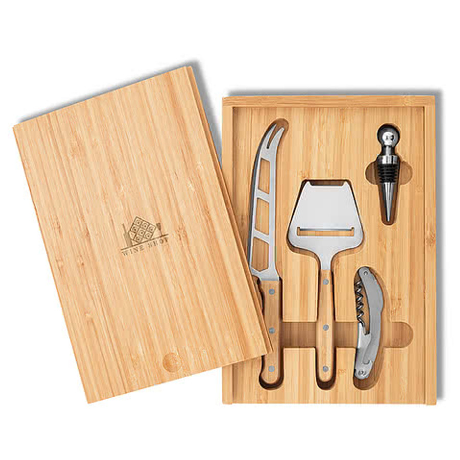 Home & Table Wine and Cheese Set in BAMBOO