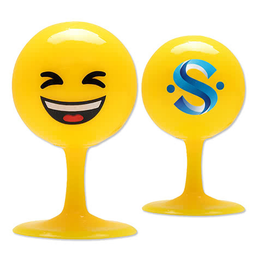 Emoji Desk Bopper Stress Reliever with Suction Cup in Yellow/Hug