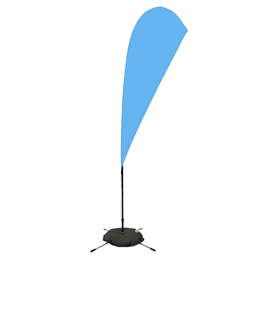 Full Color 8’ Streamline Teardrop Flag with Cross Base - Color: Columbia Blue