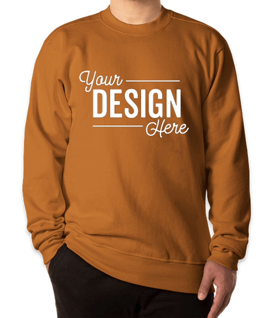 Bayside USA-Made Super Heavy Crewneck Sweatshirt in Caramel Brown