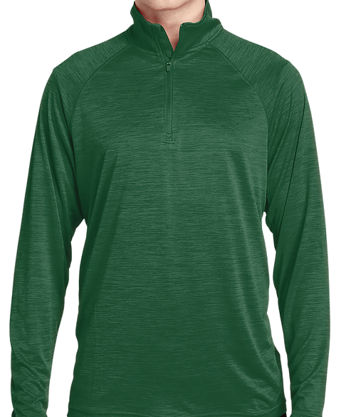 Charles River Space Dyed Quarter Zip Performance Shirt in Forest