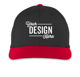 Pacific Headwear Perforated Flexfit Performance Hat - Color: Black / Red