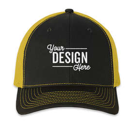 Richardson Snapback Trucker Hat - Color: Black / Yellow