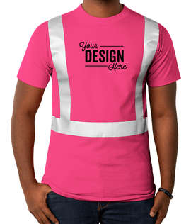 Bayside USA-Made Reflective 100% Cotton T-shirt - Color: Bright Pink