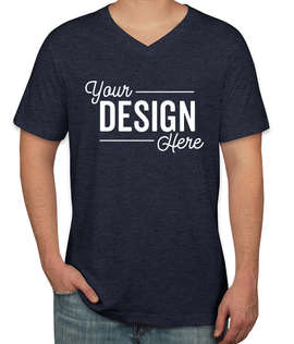 Canada - Bella + Canvas Jersey V-Neck T-shirt - Color: Heather Navy