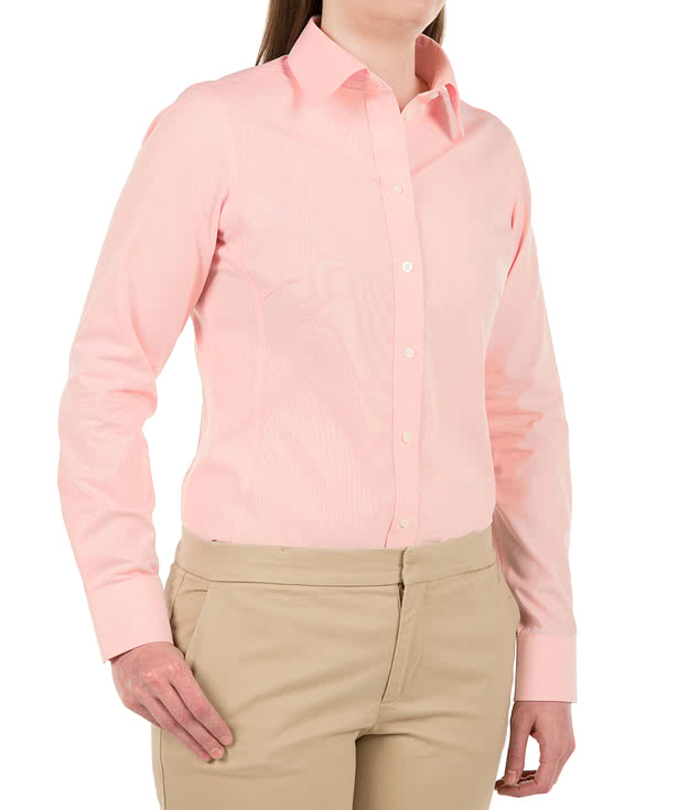 Devon & Jones Women's Solid Dress Shirt - Embroidered