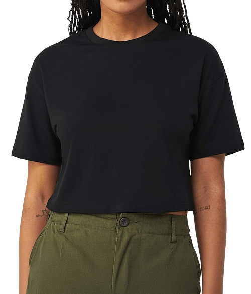 Bella + Canvas  Women's Jersey Cropped T-shirt in Black