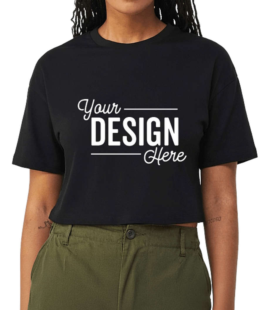 Bella + Canvas Women's Jersey Cropped T-shirt in Black