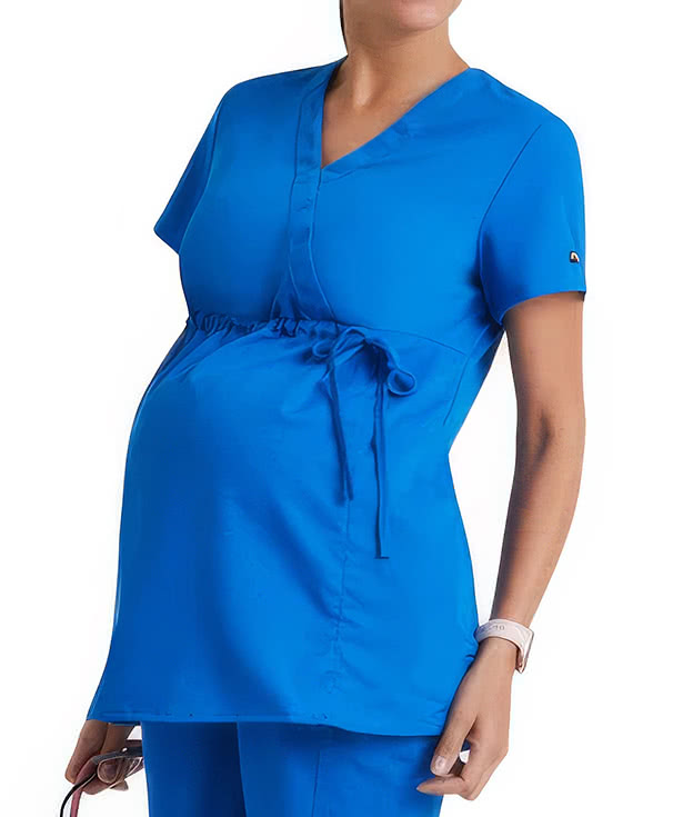 Grey's Anatomy by Barco Women's Lilah Mock Wrap Maternity Scrub Top
