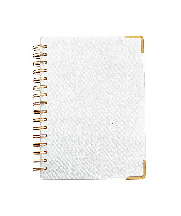 Full Color Woven Paper Hard Cover Notebook with Metal Accents