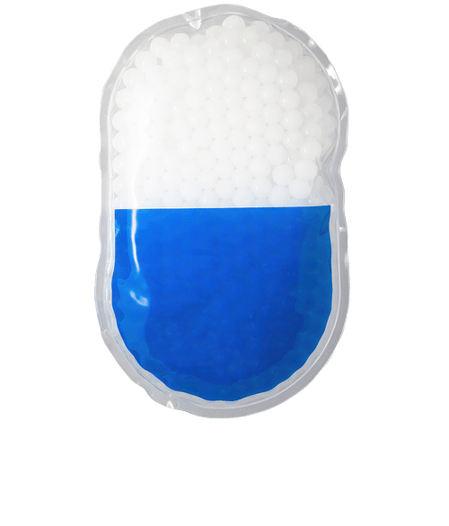 Pill Capsule Aqua Pearls Hot/Cold Pack in Blue/White