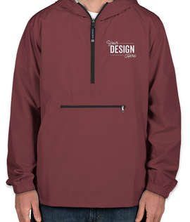 Charles River Pack-N-Go Hooded Packable Anorak - Screen Printed - Color: Maroon