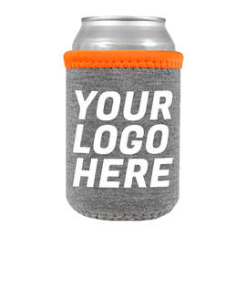 Heathered Jersey Neoprene Can Cooler - Color: Charcoal Gray / Orange / Orange