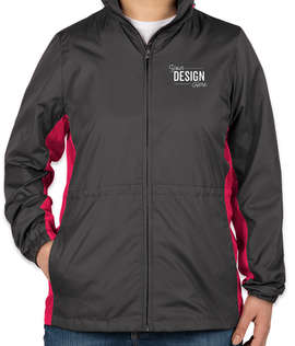 Port Authority Women's Core Colorblock Full Zip Jacket - Color: Battleship Grey / Dark Rose