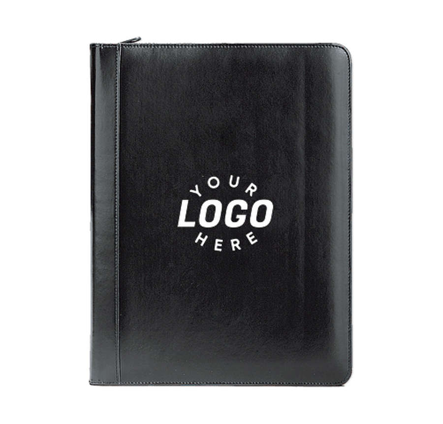 Writer's Zippered Ring Padfolio in Black