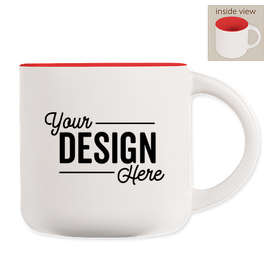 14 oz. Ceramic Two-Tone White Minolo Mug - Color: White / Red