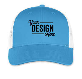 Port Authority Low Profile Trucker Hat - Color: Carolina Blue / Ecru