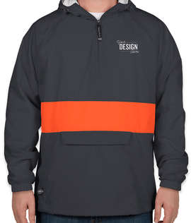 Charles River Classic Striped Hooded Packable Anorak - Color: Navy / Orange
