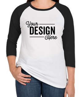 District Women's Tri-Blend Raglan T-shirt - Color: Black / White