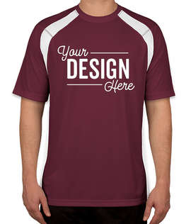 Sport-Tek Colorblock Performance Shirt - Color: Maroon / White