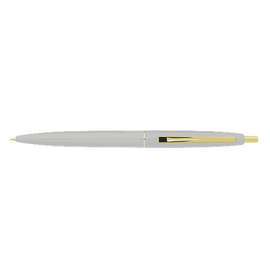 Clic Gold Trim Ballpoint Pen (blue ink) - Color: Metallic Silver