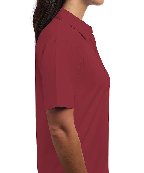 Blue Generation Women's Value Short Sleeve Poplin Dress Shirt - Embroidered