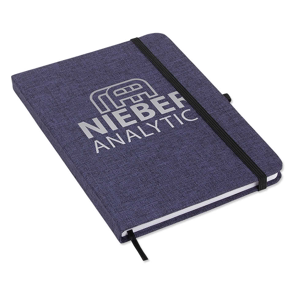Twill Hard Cover Heathered Notebook