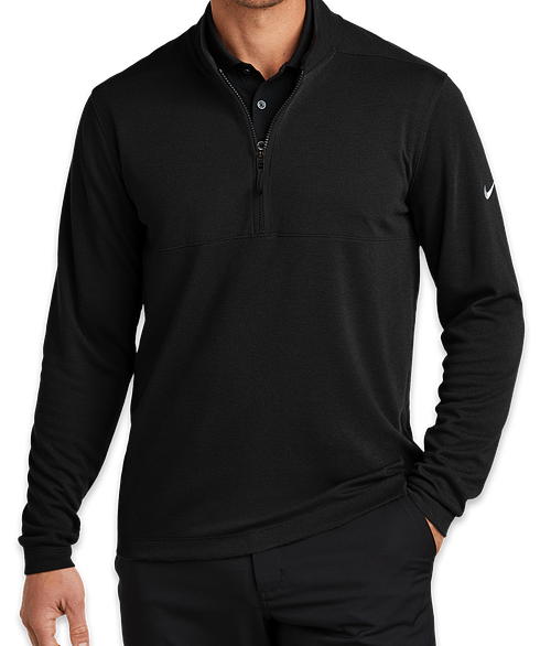 Nike Textured Lightweight Quarter Zip Sweatshirt in Black