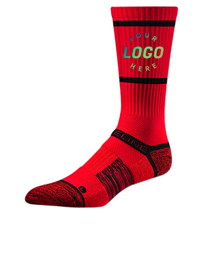 Premium Compression Crew Socks in Red
