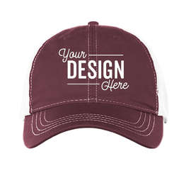 Pacific Headwear Vintage Snapback Trucker Hat - Color: Maroon / White / Maroon